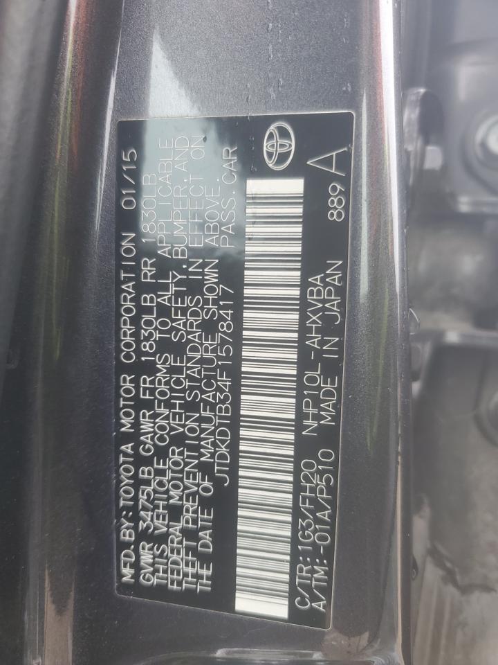 JTDKDTB34F1578417 2015 Toyota Prius C