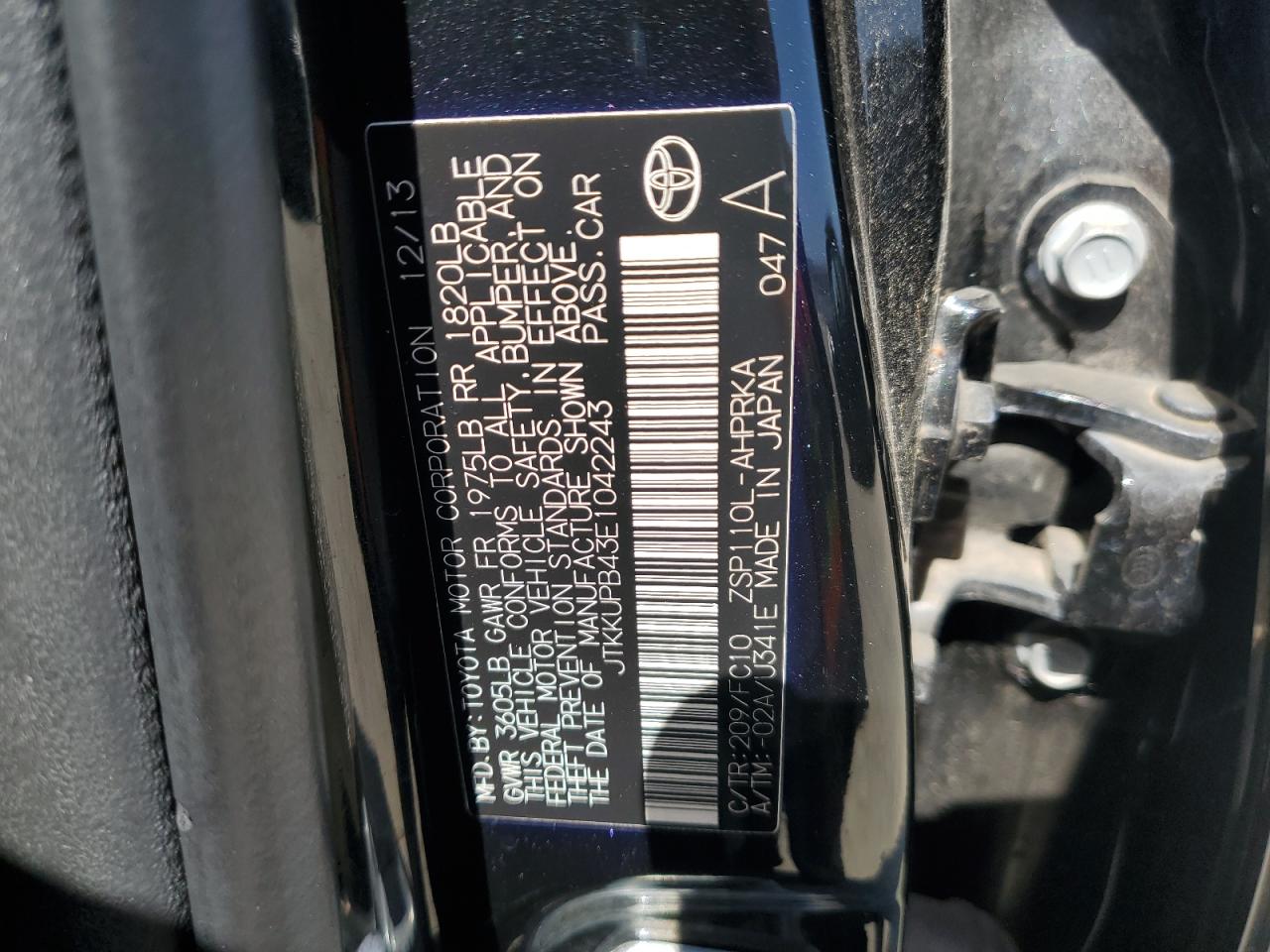 JTKKUPB43E1042243 2014 Toyota Scion Xd