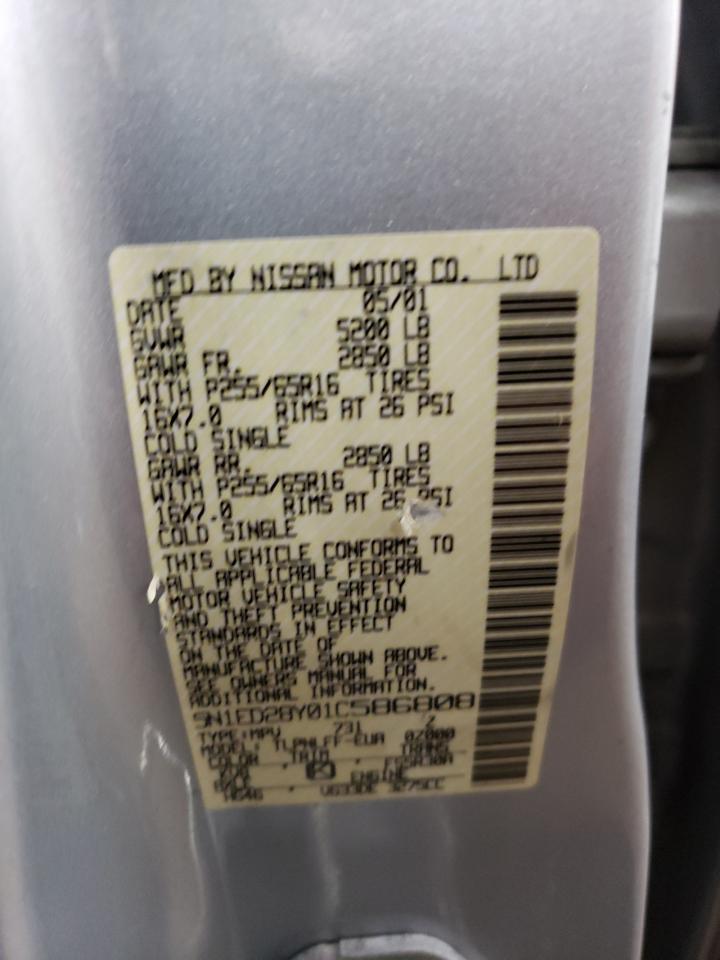 5N1ED28Y01C586808 2001 Nissan Xterra Xe