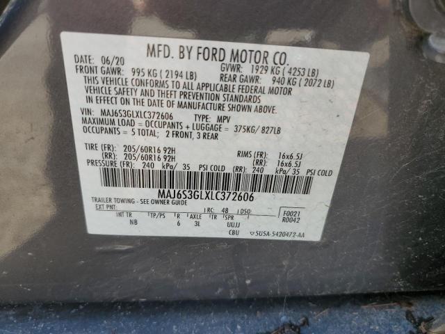 2020 Ford Ecosport Se VIN: MAJ6S3GLXLC372606 Lot: 58436344