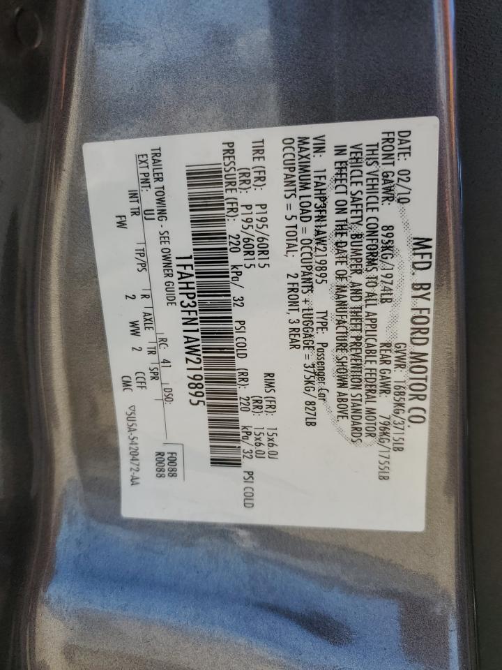 1FAHP3FN1AW219895 2010 Ford Focus Se