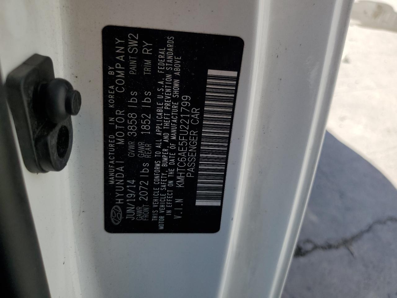 KMHTC6AE5FU221799 2015 Hyundai Veloster Turbo