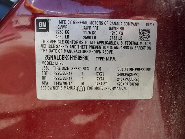 2017 CHEVROLET EQUINOX LT - 2GNALCEK9H1505680