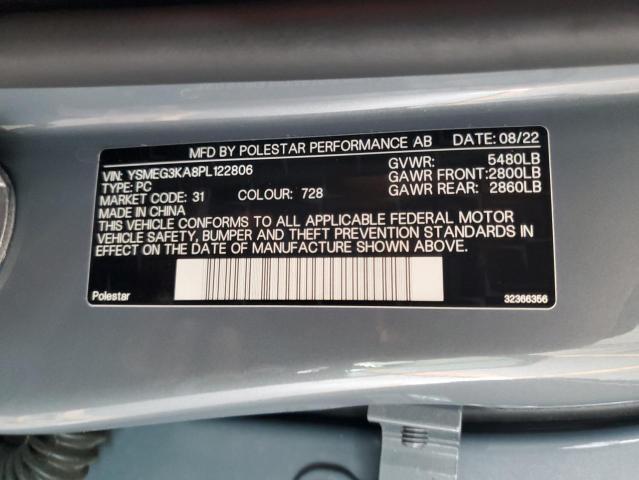 2023 Polestar 2 VIN: YSMEG3KA8PL122806 Lot: 60384094