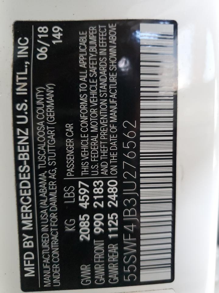 55SWF4JB3JU276562 2018 Mercedes-Benz C 300