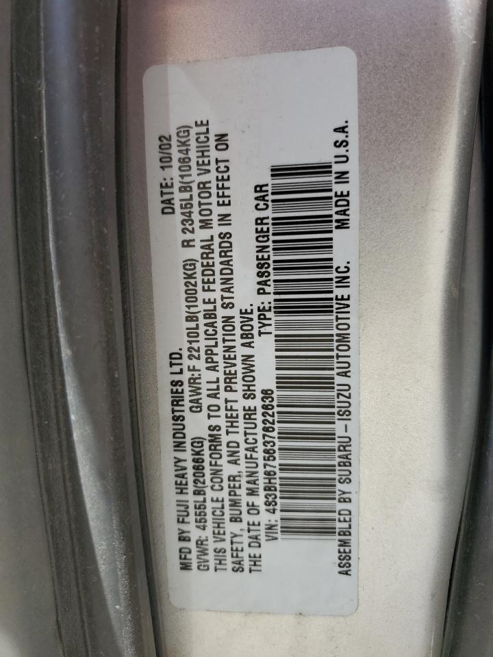 4S3BH675637622636 2003 Subaru Legacy Outback Awp