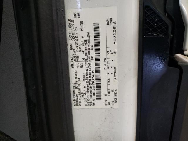 2015 Ford Transit T-150 VIN: 1FTNE1ZM1FKA74981 Lot: 55906174