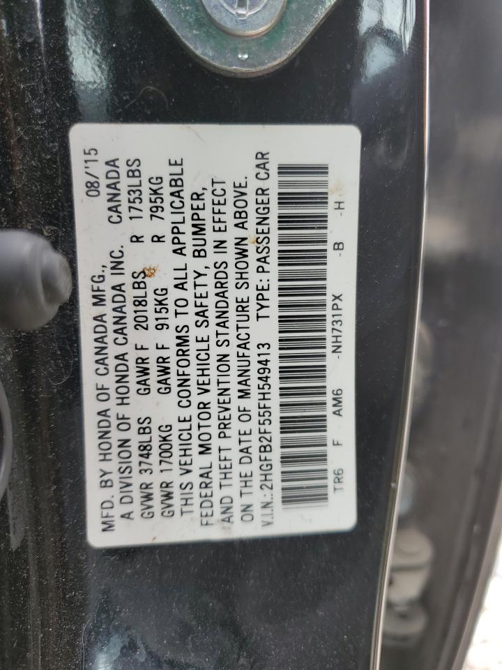 2HGFB2F55FH549413 2015 Honda Civic Lx