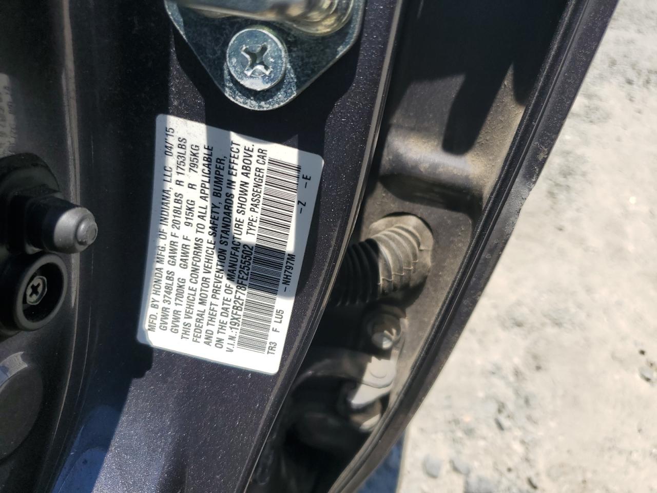 19XFB2F78FE255502 2015 Honda Civic Se 19XFB2F78FE255502 2015 Honda Civic Se