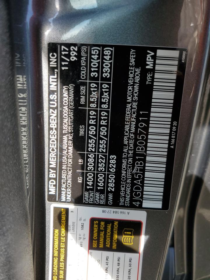 4JGDA5HB1JB057911 2018 Mercedes-Benz Gle 350 4Matic