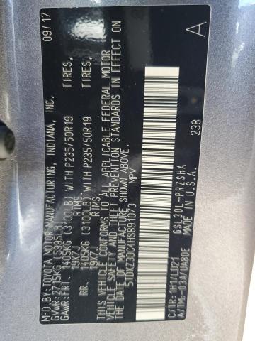 2017 TOYOTA SIENNA SE 5TDXZ3DC4HS891073