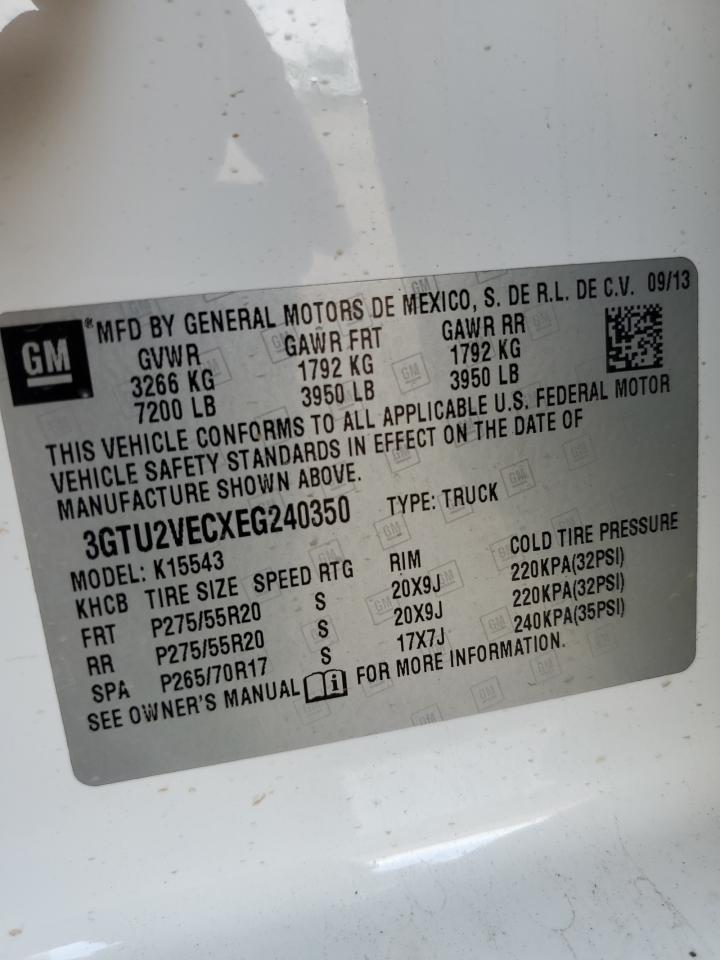 3GTU2VECXEG240350 2014 GMC Sierra K1500 Slt