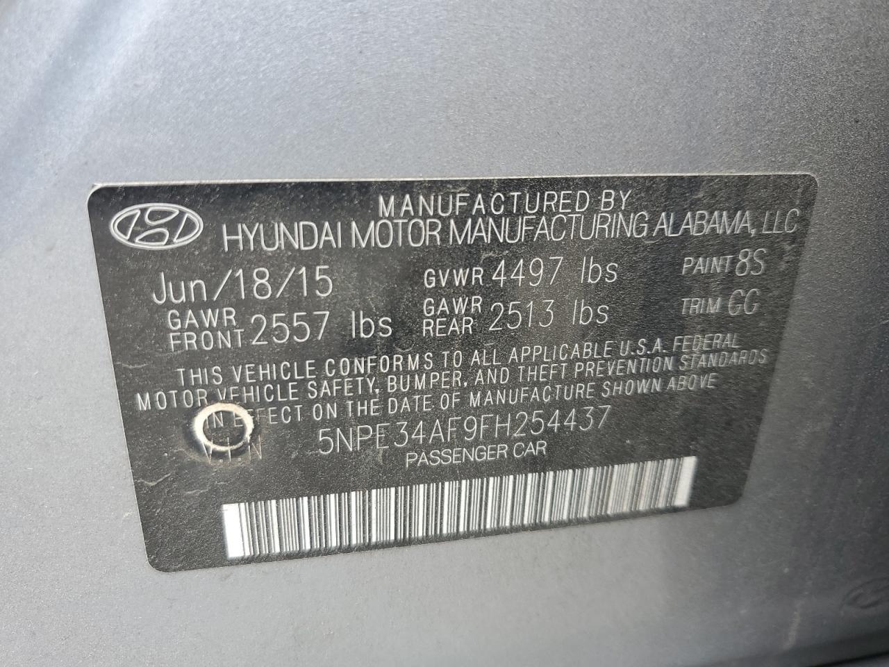 5NPE34AF9FH254437 2015 Hyundai Sonata Sport