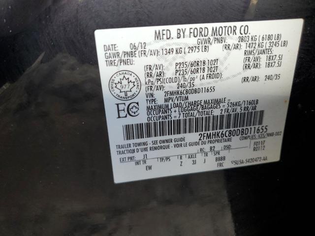 2013 Ford Flex Sel VIN: 2FMHK6C80DBD11655 Lot: 60926434