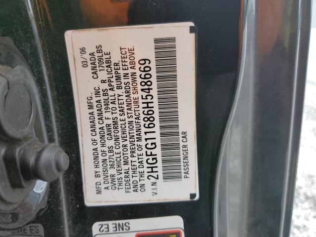 2HGFG11686H548669 2006 Honda Civic Lx