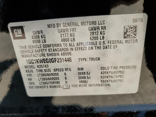 2016 Chevrolet Silverado K2500 Heavy Duty Ltz VIN: 1GC1KWEG0GF231446 Lot: 57472814