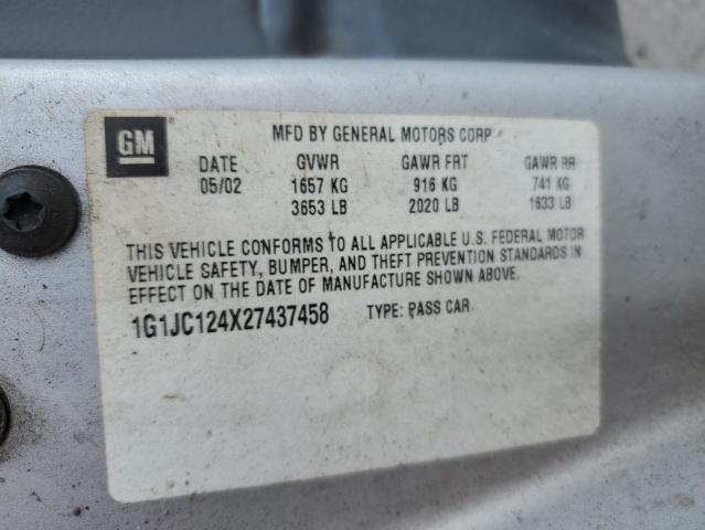 2002 Chevrolet Cavalier VIN: 1G1JC124X27437458 Lot: 59936774