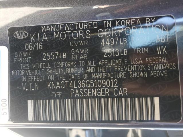 2016 KIA OPTIMA LX - KNAGT4L36G5109012