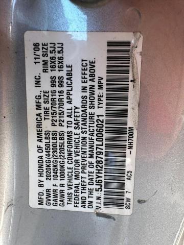 2007 Honda Element Ex VIN: 5J6YH28797L006021 Lot: 59758814