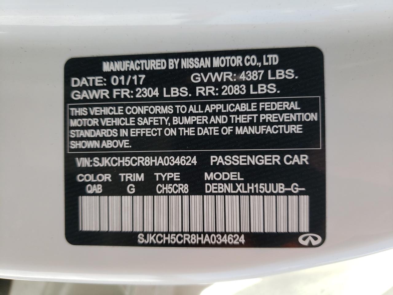 SJKCH5CR8HA034624 2017 Infiniti Qx30 Base