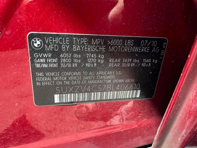 2011 BMW X5 xDrive35I VIN: 5UXZV4C57BL406610 Lot: 61167494