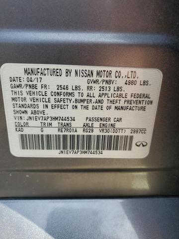 2017 Infiniti Q50 Premium VIN: JN1EV7AP3HM744534 Lot: 57307534