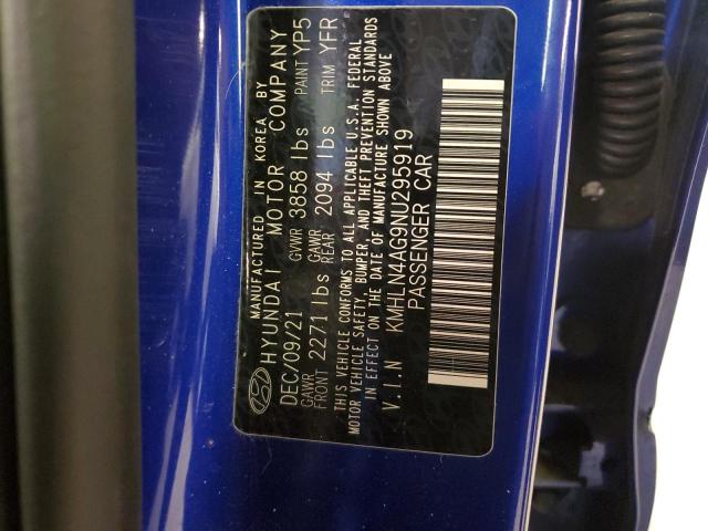 2022 Hyundai Elantra Sel VIN: KMHLN4AG9NU295919 Lot: 58602784