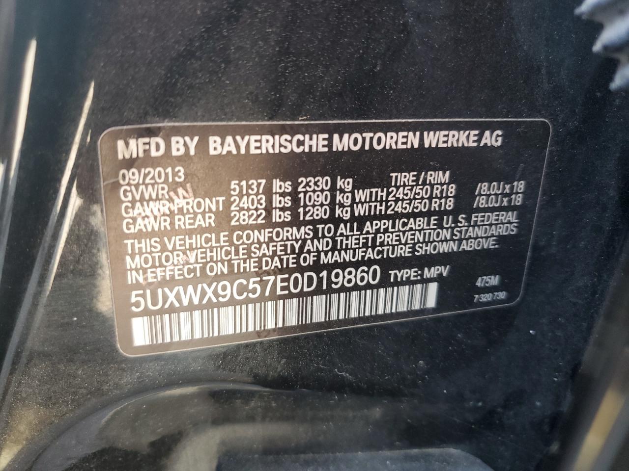 5UXWX9C57E0D19860 2014 BMW X3 xDrive28I