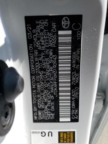 2021 Toyota Prius Prime Le VIN: JTDKAMFP6M3190943 Lot: 57972874