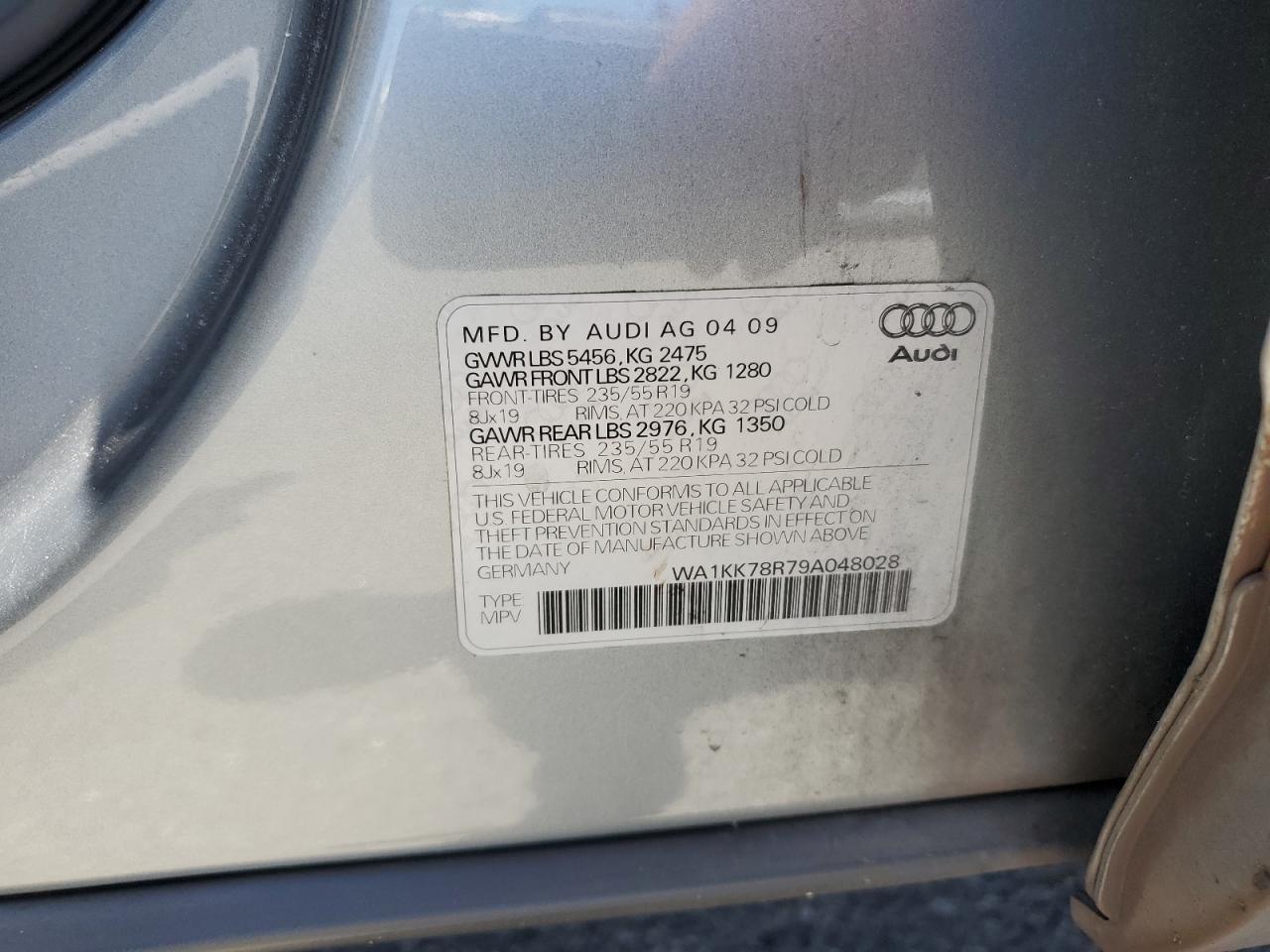 WA1KK78R79A048028 2009 Audi Q5 3.2