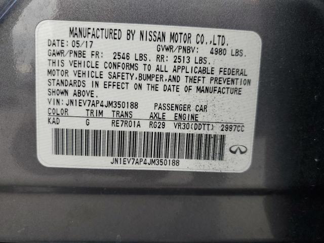 2018 Infiniti Q50 Luxe VIN: JN1EV7AP4JM350188 Lot: 59463114