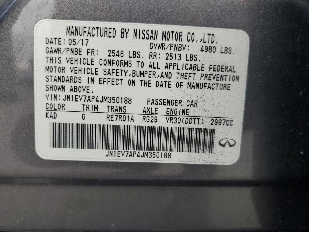 JN1EV7AP4JM350188 2018 Infiniti Q50 Luxe