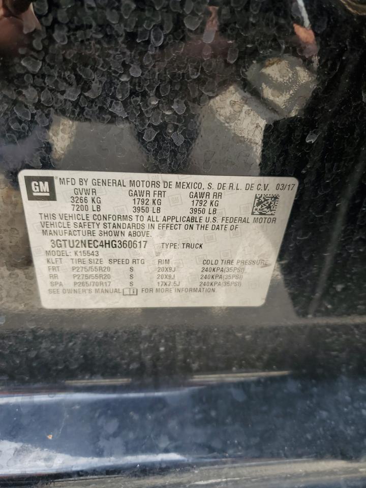 3GTU2NEC4HG360617 2017 GMC Sierra K1500 Slt