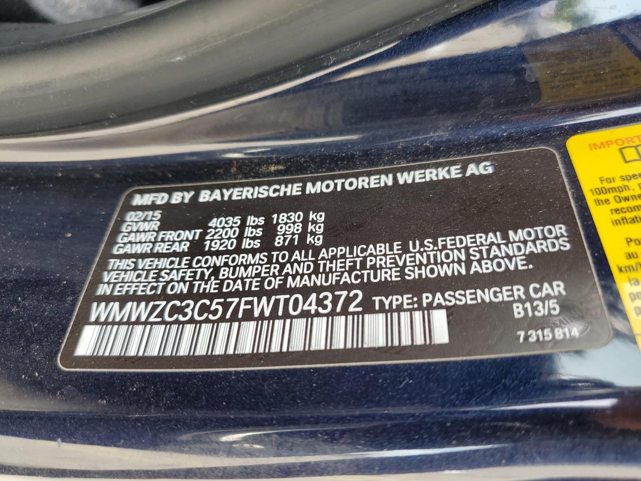 WMWZC3C57FWT04372 2015 Mini Cooper S Countryman