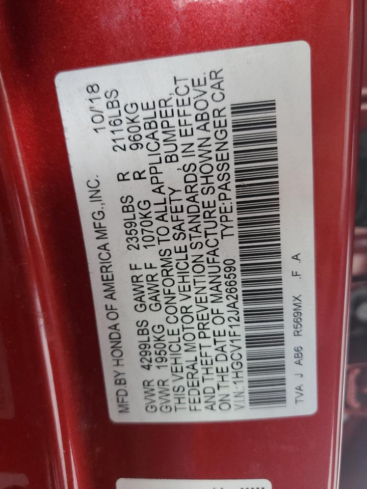 1HGCV1F12JA266590 HONDA ACCORD 2018
