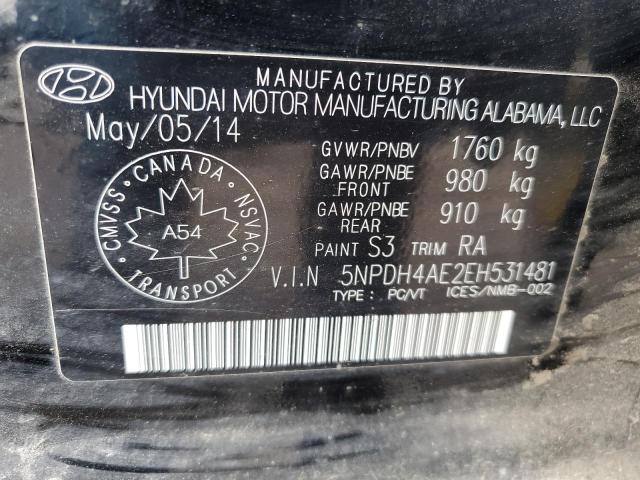 2014 Hyundai Elantra Se VIN: 5NPDH4AE2EH531481 Lot: 56754974