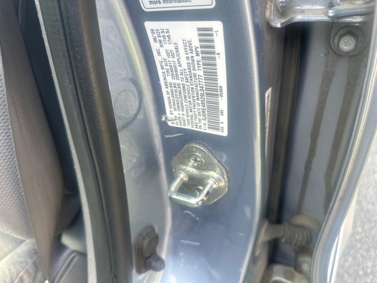 5J6RE48529L047777 2009 Honda Cr-V Ex