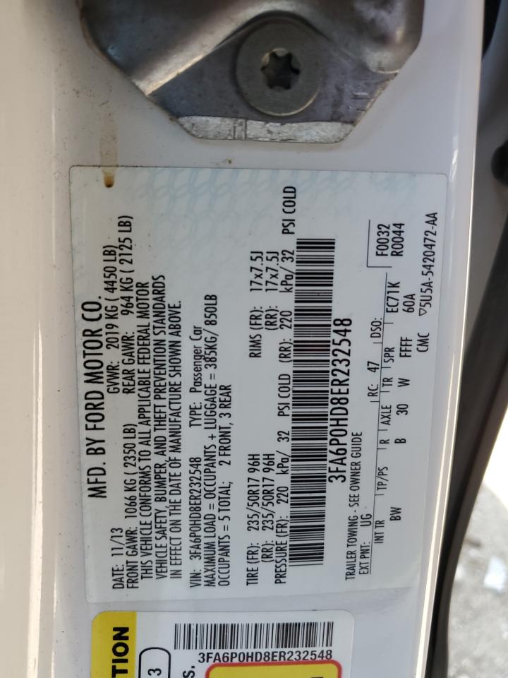 3FA6P0HD8ER232548 2014 Ford Fusion Se