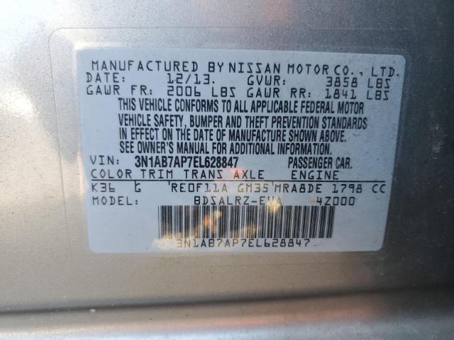 2014 Nissan Sentra S VIN: 3N1AB7AP7EL628847 Lot: 59396134