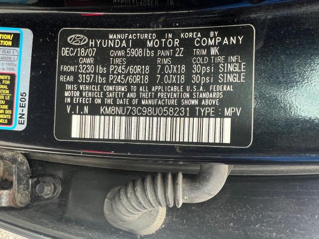 2008 Hyundai Veracruz Gls VIN: KM8NU73C98U058231 Lot: 60800854