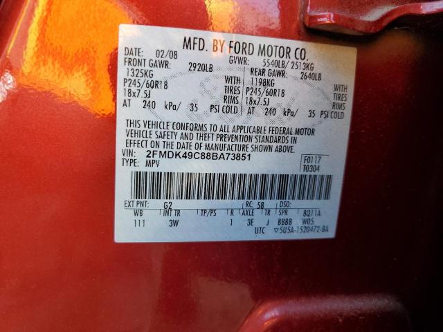 2008 Ford Edge Limited VIN: 2FMDK49C88BA73851 Lot: 56058544