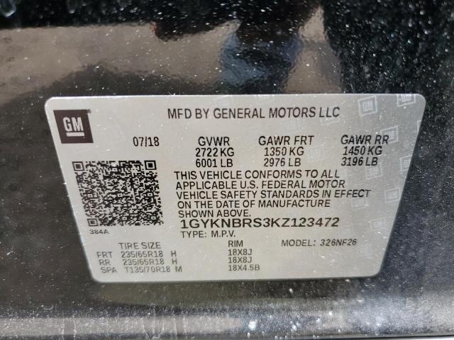 2019 Cadillac Xt5 VIN: 1GYKNBRS3KZ123472 Lot: 58057634