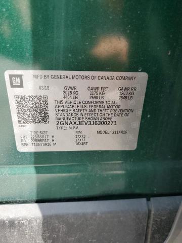 2018 Chevrolet Equinox Lt VIN: 2GNAXJEV3J6300271 Lot: 57212074