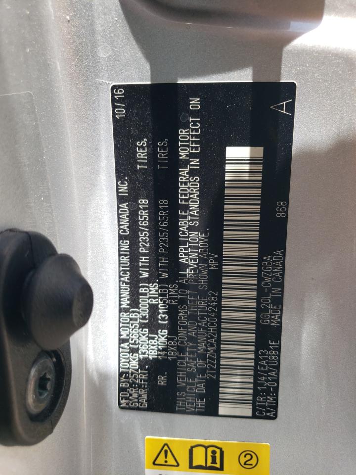 2T2ZZMCA2HC042482 2017 Lexus Rx 350 Base