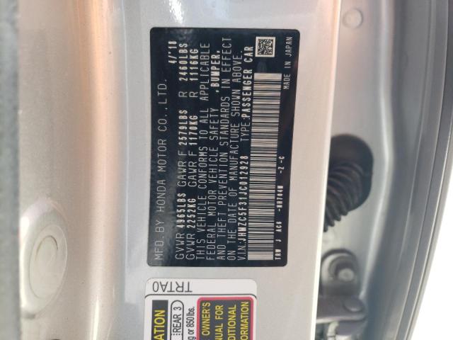 2018 Honda Clarity Touring VIN: JHMZC5F31JC012928 Lot: 58077814