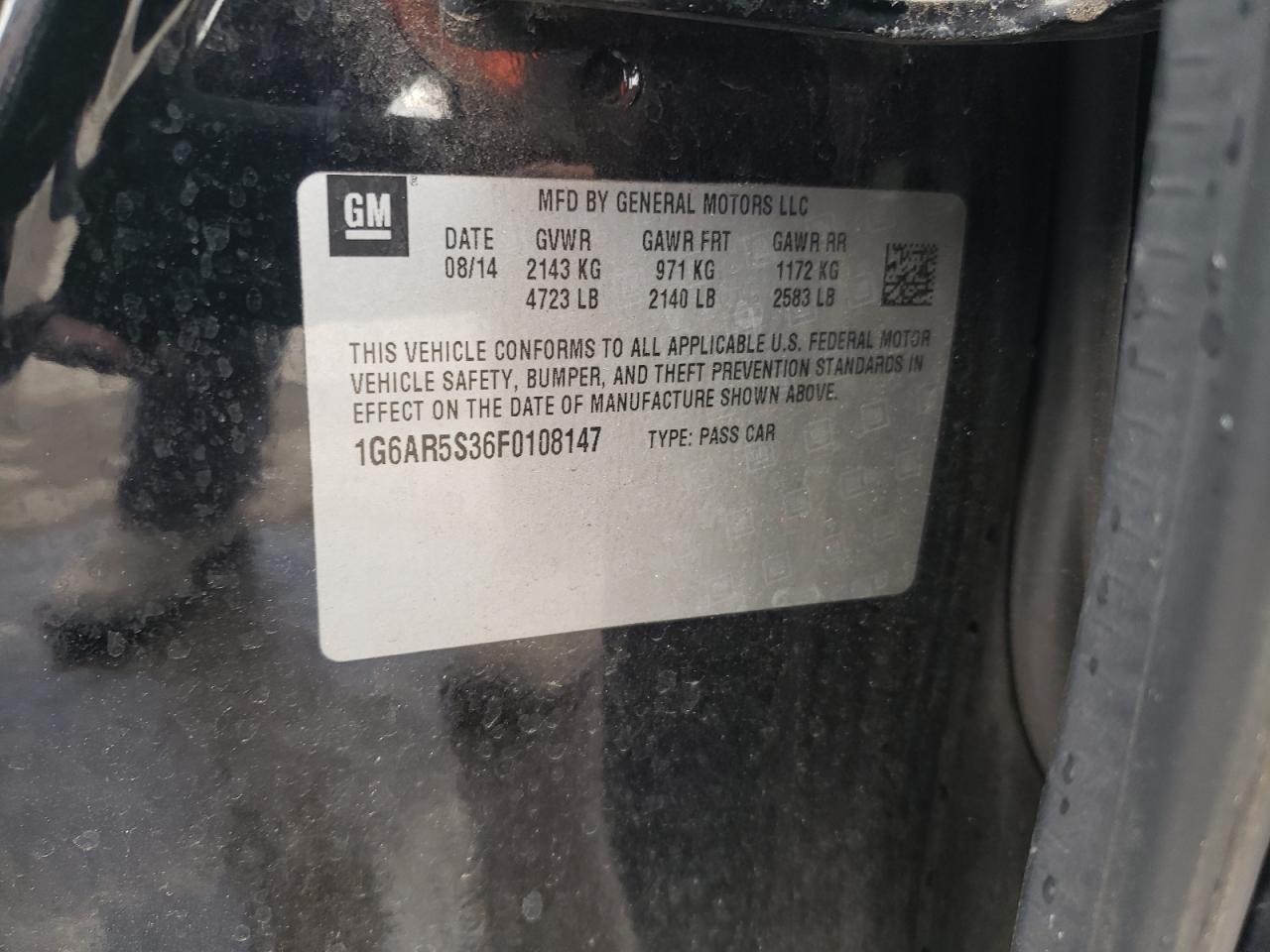 1G6AR5S36F0108147 2015 Cadillac Cts Luxury Collection