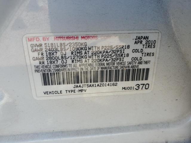 2010 Mitsubishi Outlander Gt VIN: JA4JT5AX1AZ014162 Lot: 59797864