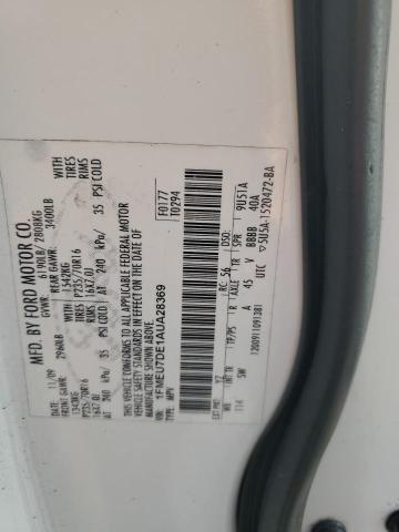 2010 Ford Explorer Xlt VIN: 1FMEU7DE1AUA28369 Lot: 58465014