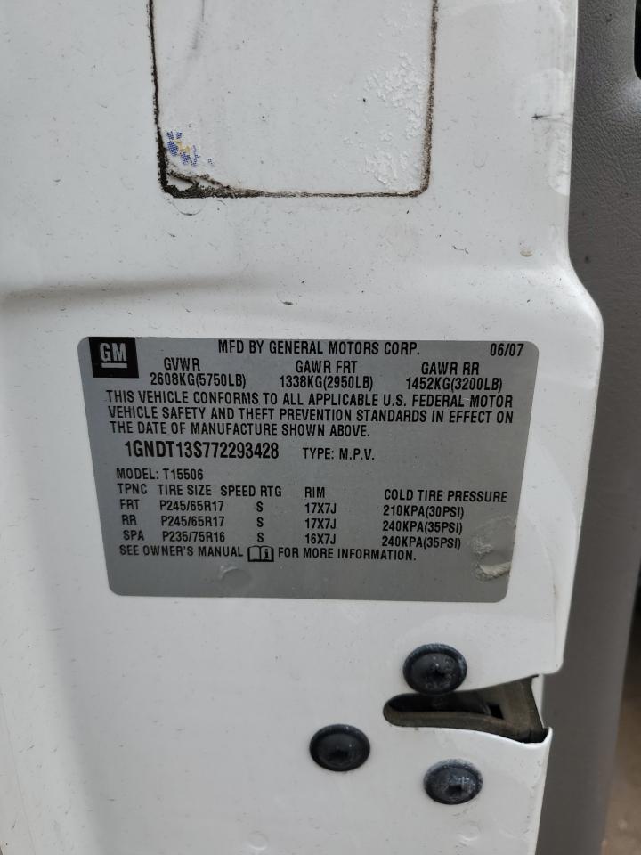 1GNDT13S772293428 2007 Chevrolet Trailblazer Ls