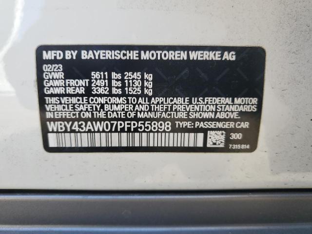 2023 BMW I4 Edrive 35 VIN: WBY43AW07PFP55898 Lot: 60263474